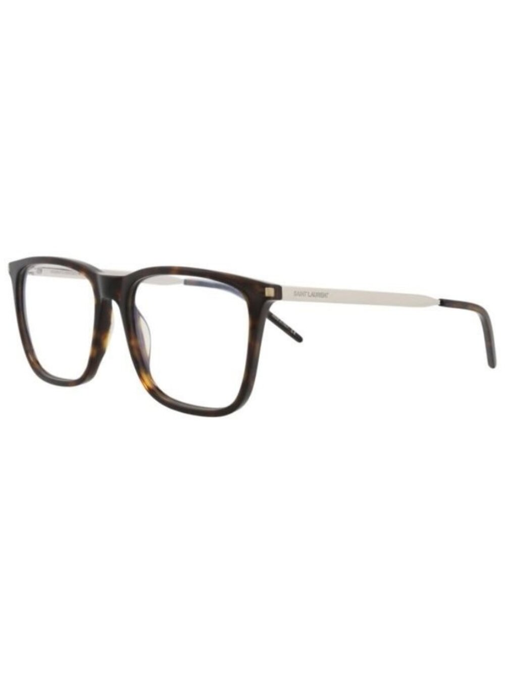 New Saint Laurent Mens Square/Rectangle Havana Silver Transparent Fashion Design